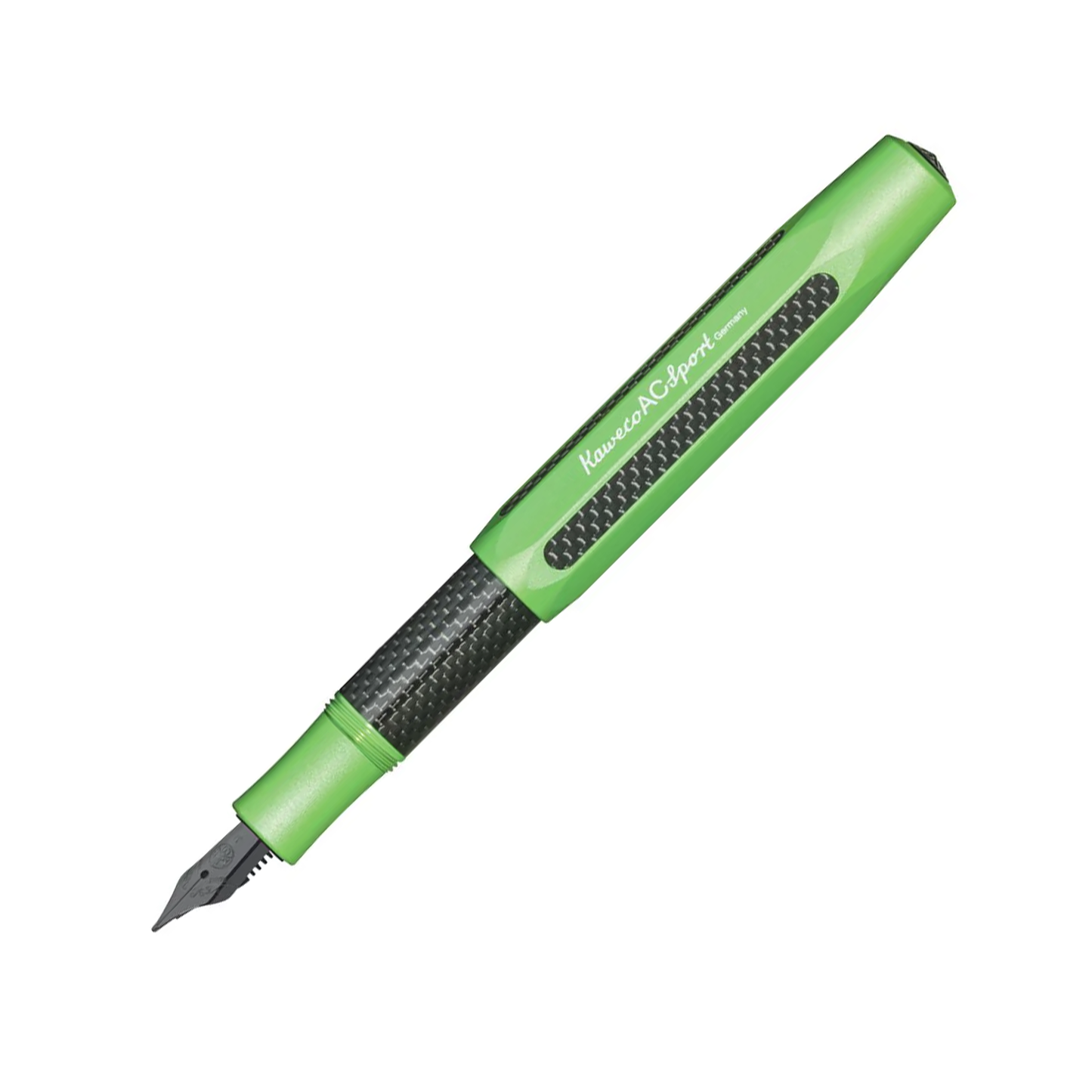 Kaweco AC Sport Fountain Pen - Carbon Fiber Green with Black Nib