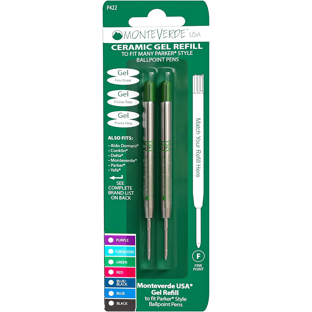 Parker Capless Gel Refill by Monteverde USA® - Green Fine (2 ea)