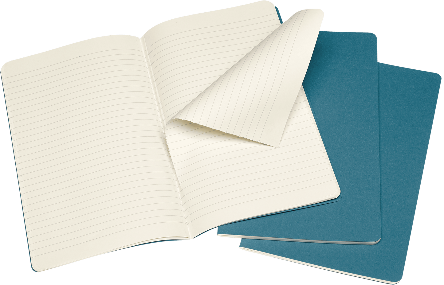 Moleskine Large Softcover Cahier Ruled Journal - Brisk Blue (Set of 3)
