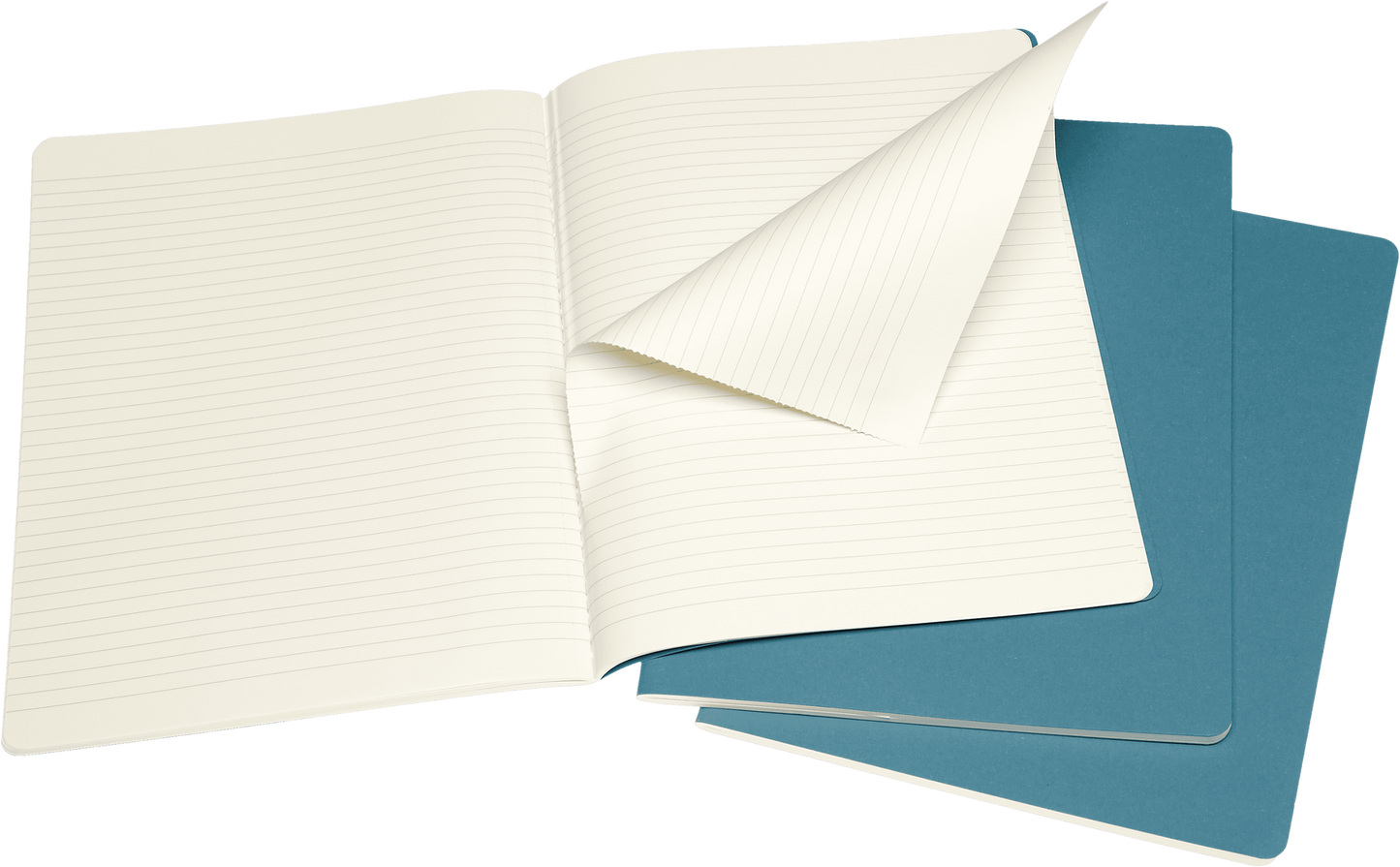 Moleskine XL Softcover Cahier Ruled Journal - Brisk Blue (Set of 3)