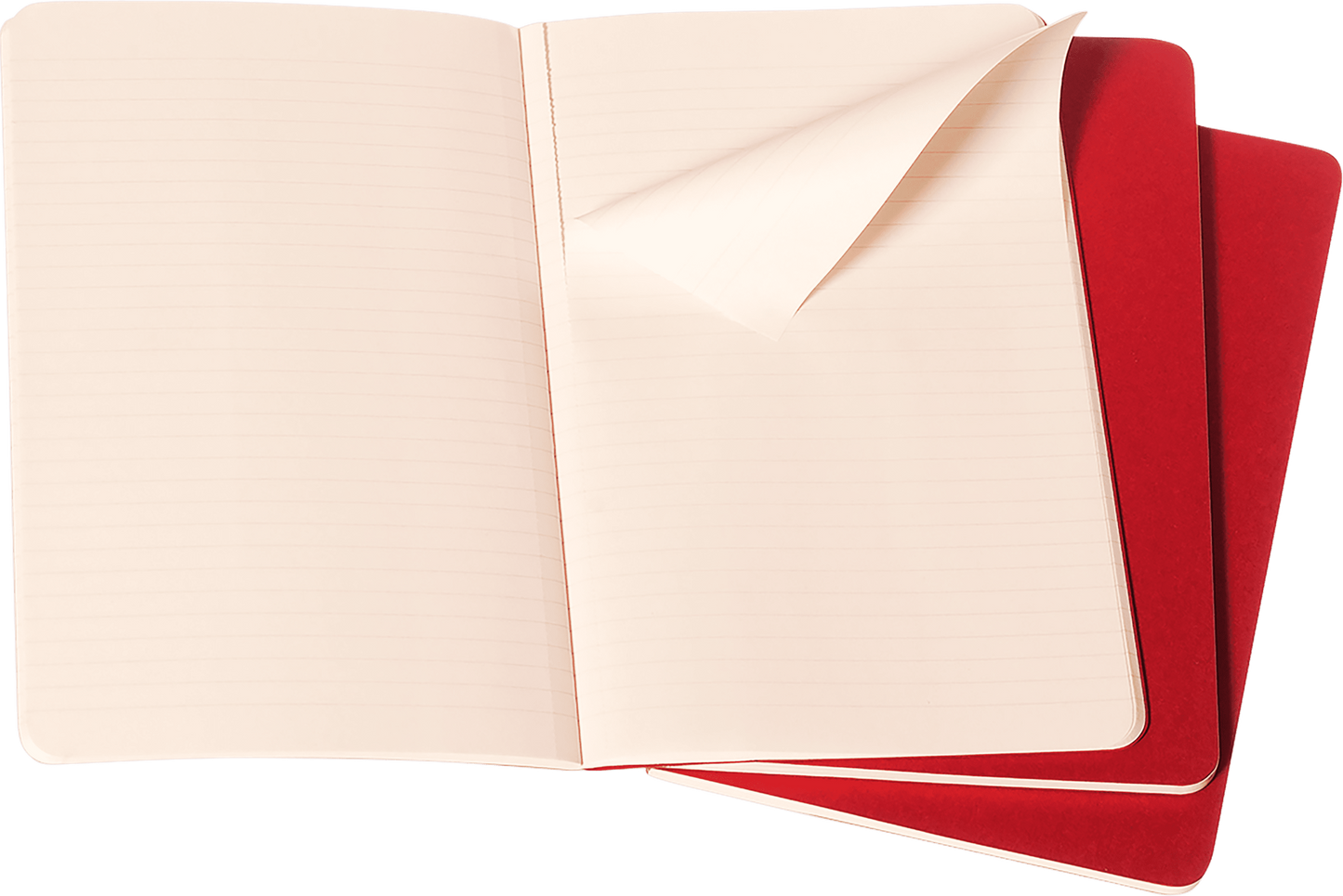 Moleskine Large Softcover Cahier Ruled Journal - Cranberry Red (Set of 3)