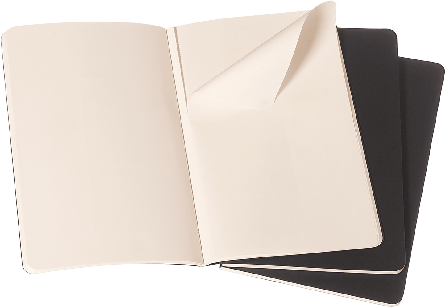 Moleskine Large Softcover Cahier Plain Journal - Black (Set of 3)
