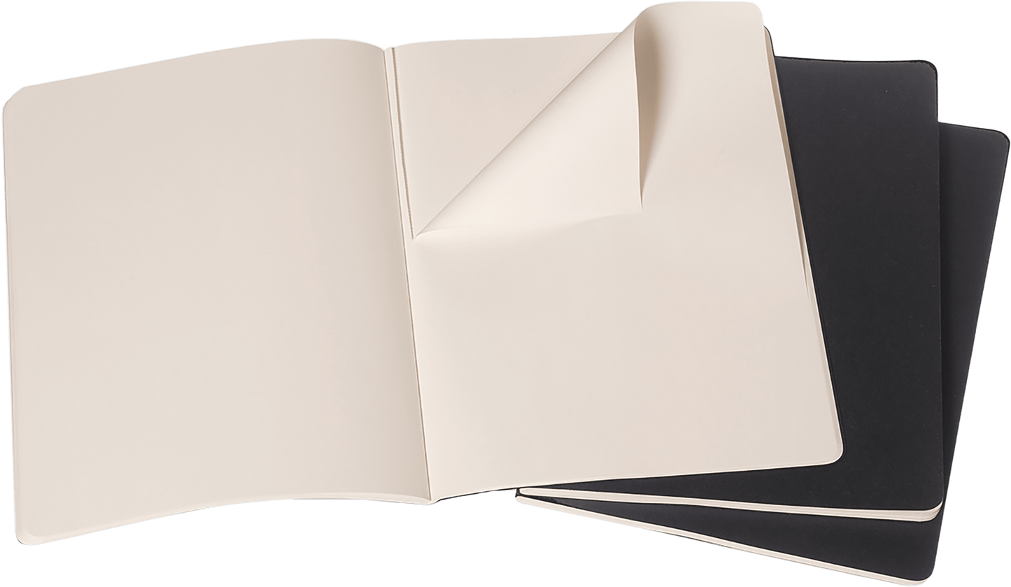 Moleskine XL Softcover Cahier Plain Journal - Black (Set of 3)