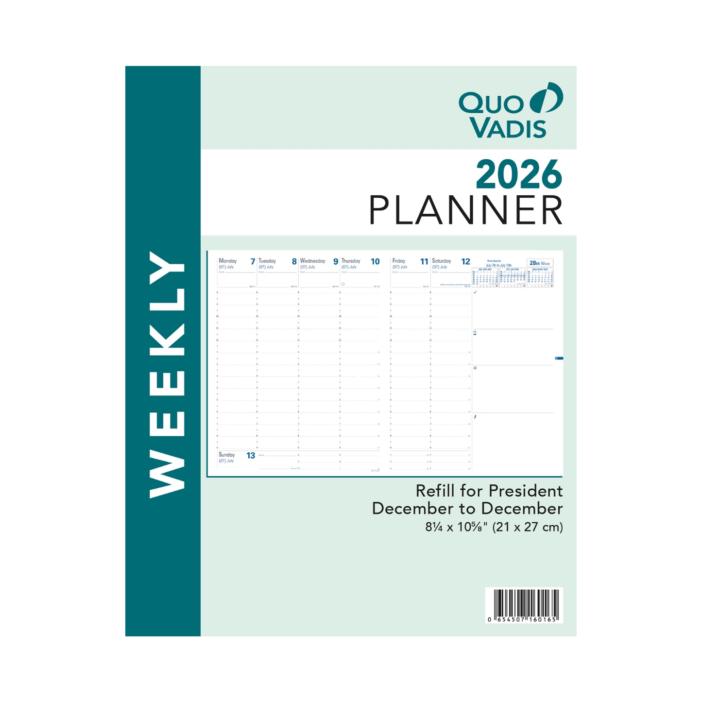Quo Vadis 2026 Hebdo Planner Refill