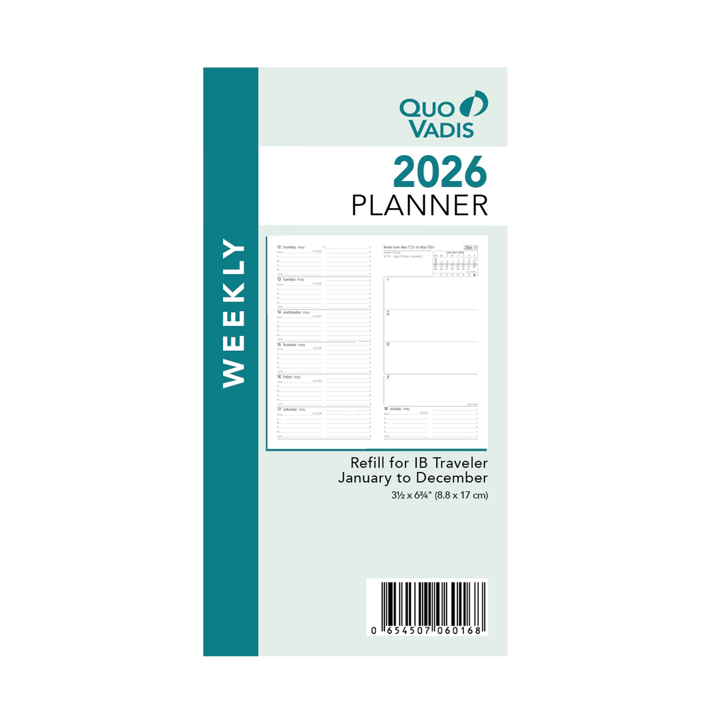 Quo Vadis 2026 IB Traveler Planner Refill