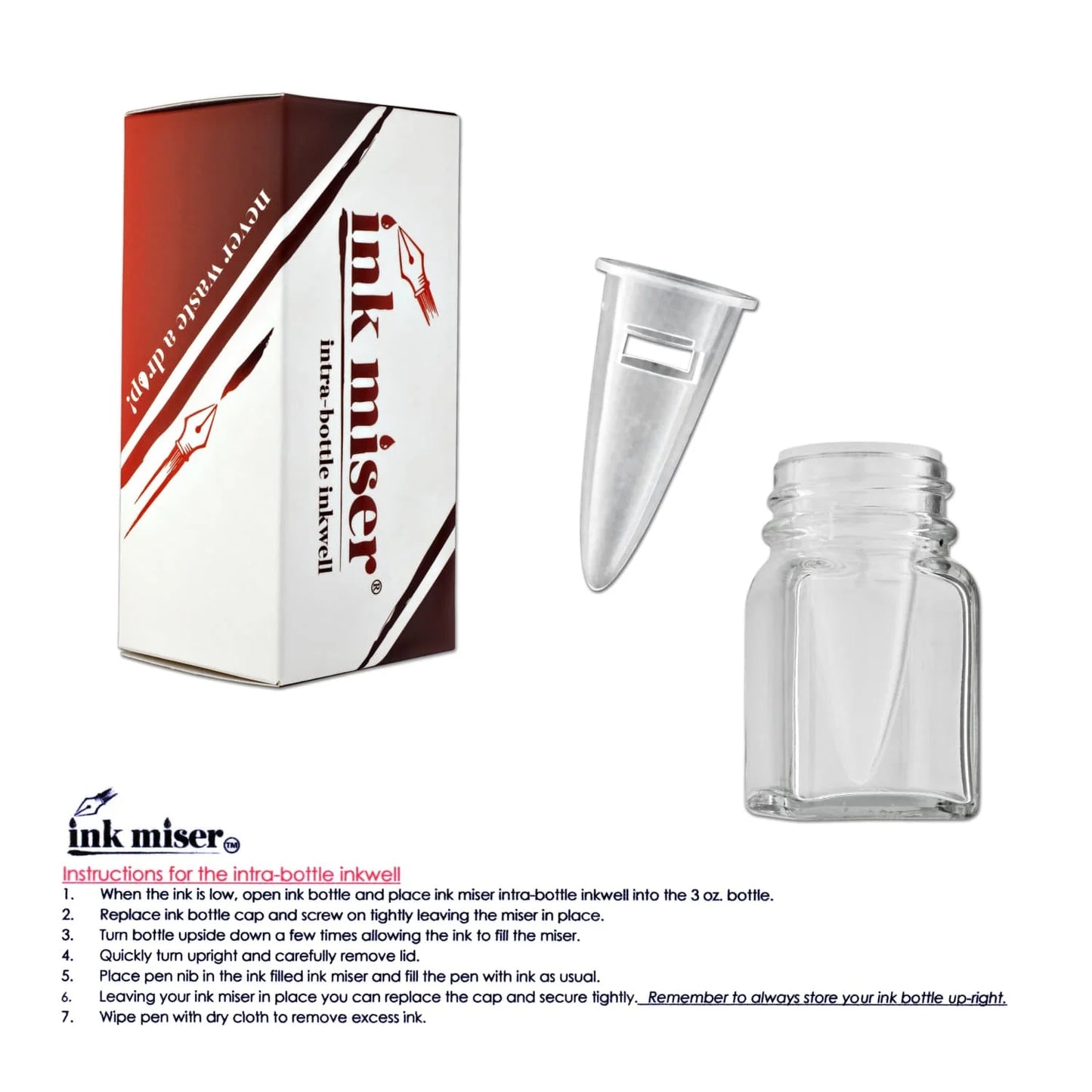 Ink Miser Intra-Bottle Inkwell - Clear