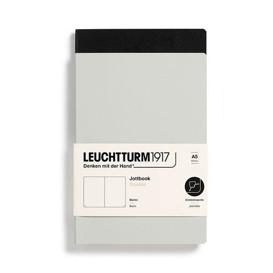 Leuchtturm1917 Jottbook A5 Medium Flexcover Plain Notebook Set - Light Grey & Black
