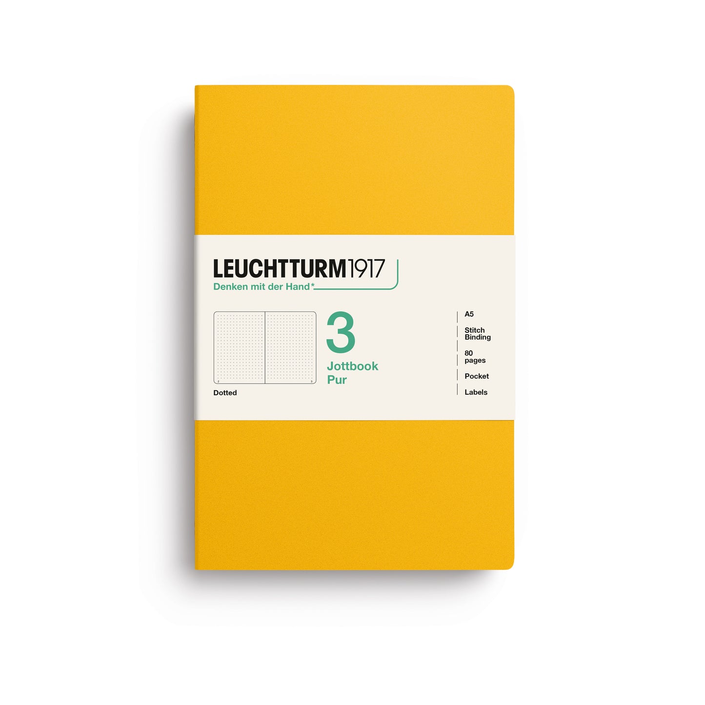 Leuchtturm1917 Jottbook Pur A5 Medium Flexcover Dotted Notebook Set - Sunflower (Pack of 3)