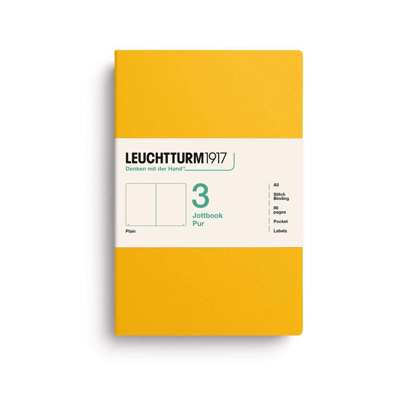 Leuchtturm1917 Jottbook Pur A5 Medium Flexcover Plain Notebook Set - Sunflower (Pack of 3)