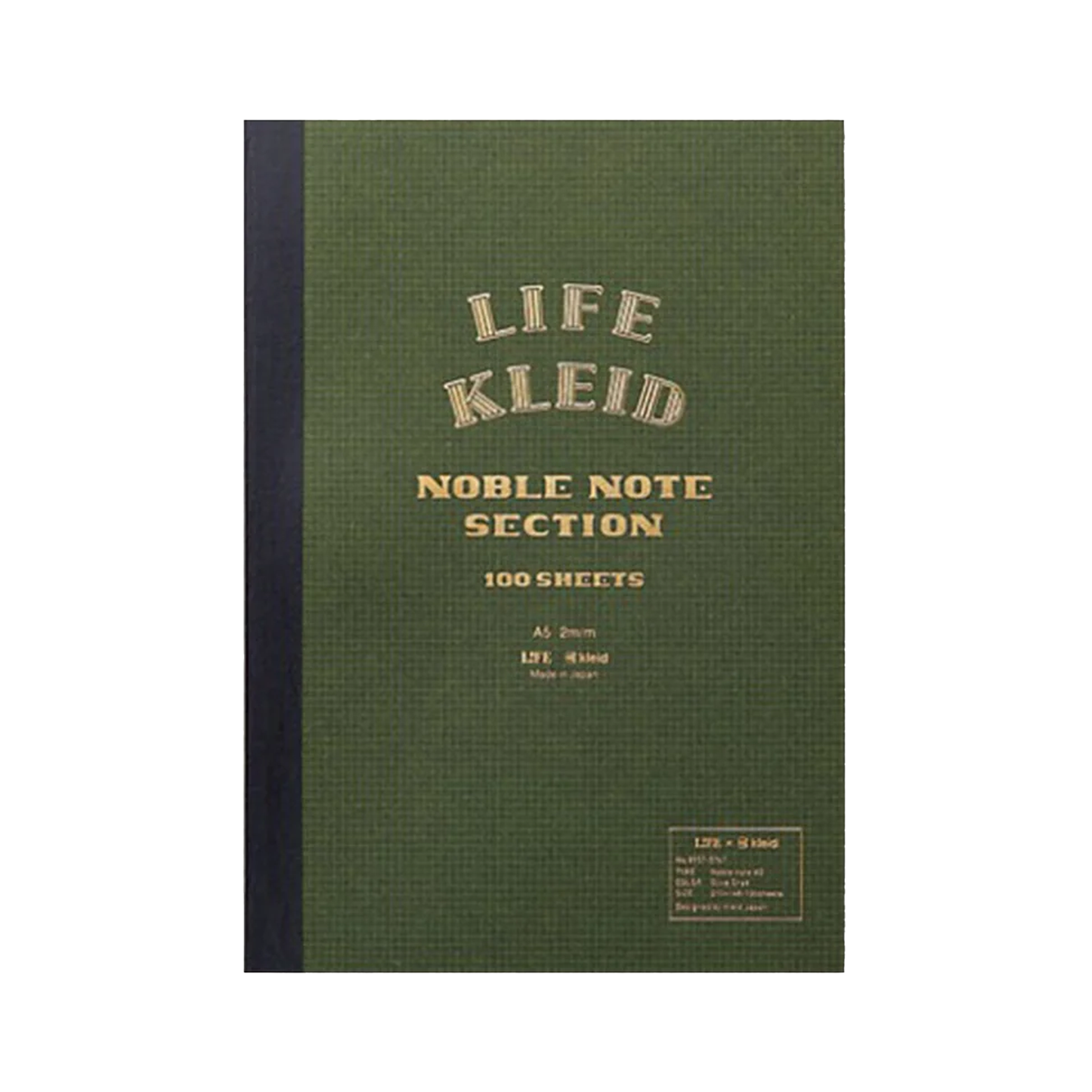 Kleid x LIFE A5 Grid Noble Notebook - Olive