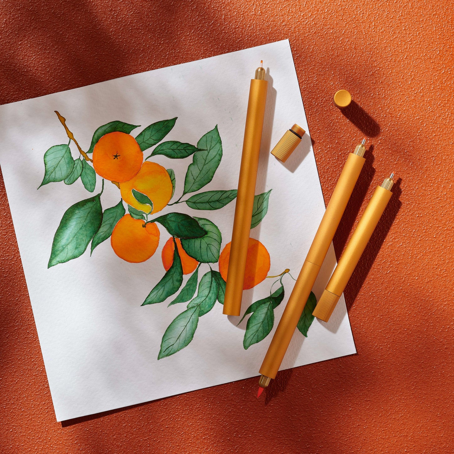 Tom's Studio Lumos Pro The Infinitely Refillable Pen - Matte Clementine (Duo Tip)