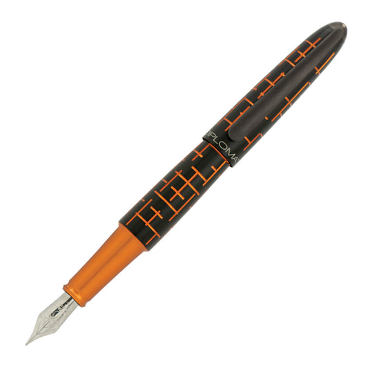 Diplomat Elox Matrix Fountain Pen - Black Orange