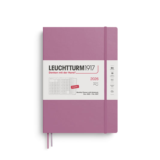 Leuchtturm1917 2026 Composition B5 Monthly Planner with Notebook - Dusty Rose