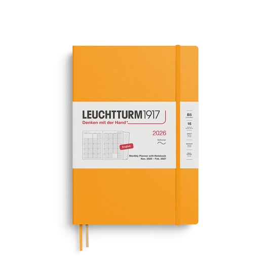Leuchtturm1917 2026 Composition B5 Monthly Planner with Notebook - Rising Sun