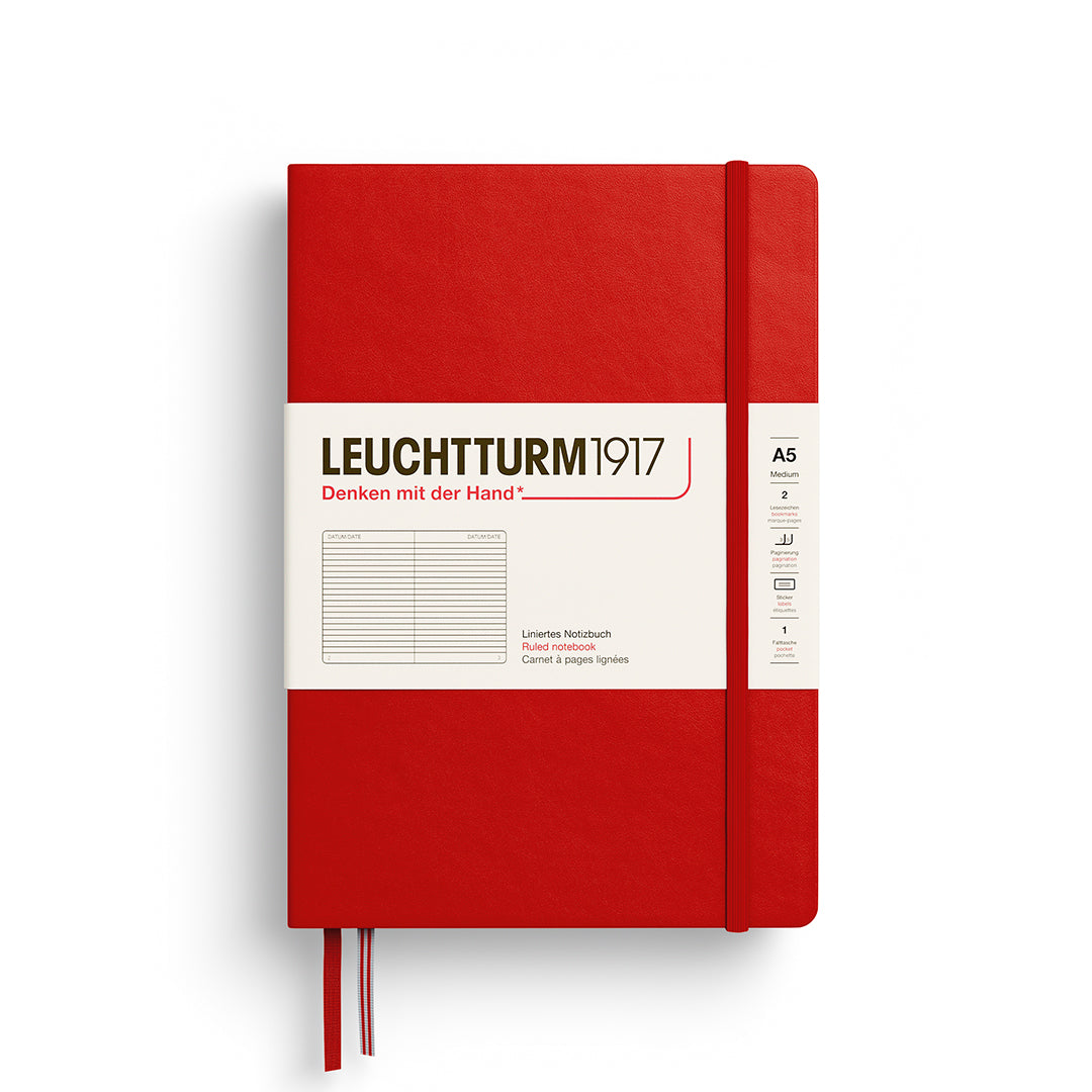 Leuchtturm1917 A5 Medium Hardcover Ruled Notebook - Cherry