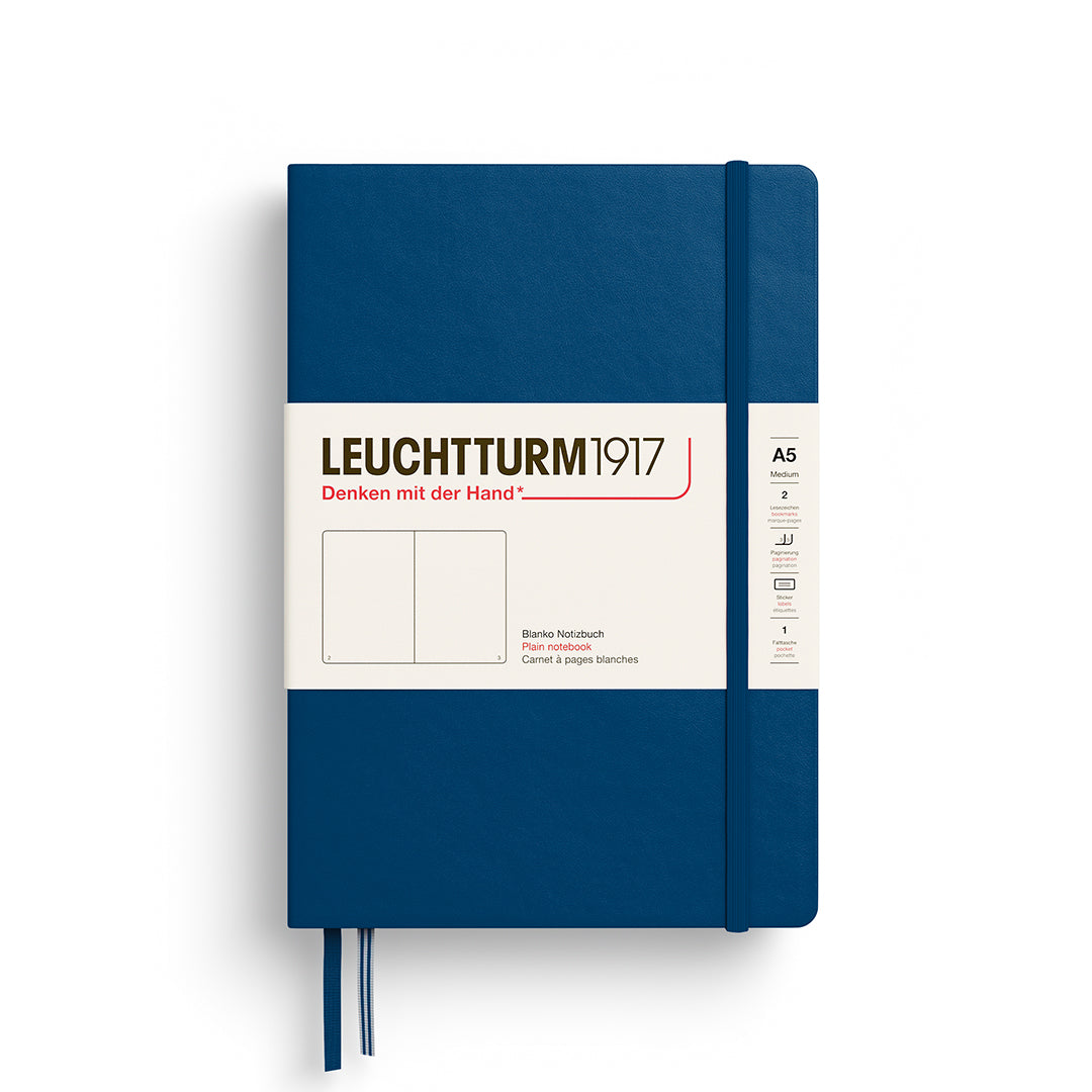 Leuchtturm1917 A5 Medium Hardcover Plain Notebook - Indigo
