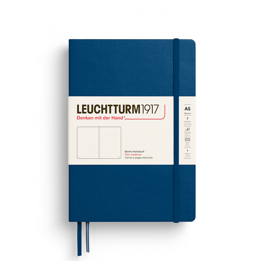 Leuchtturm1917 A5 Medium Hardcover Plain Notebook - Indigo