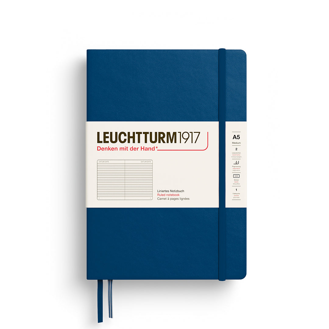 Leuchtturm1917 A5 Medium Hardcover Ruled Notebook - Indigo