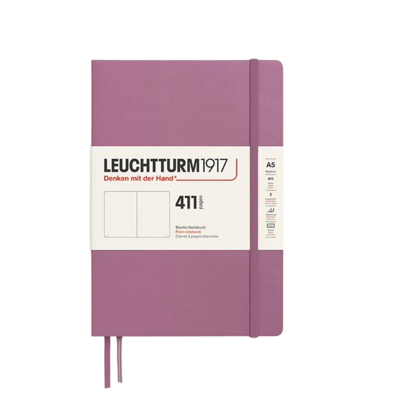 Leuchtturm1917 A5 Hardcover Plain 411 Notebook - Dusty Rose