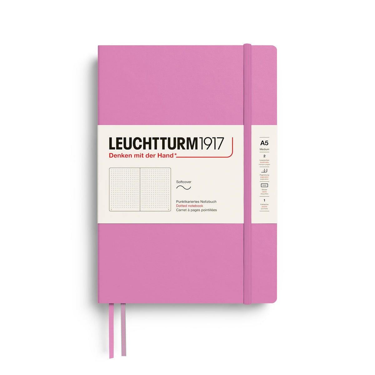 Leuchtturm1917 A5 Medium Softcover Dotted Notebook - Bubblegum