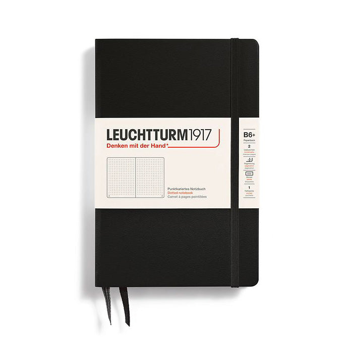 Leuchtturm1917 Paperback B6+ Hardcover Dotted Notebook (219 Numbered Pages) - Black