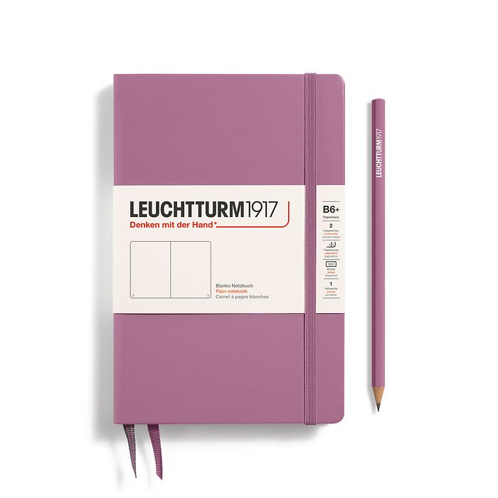 Leuchtturm1917 Paperback B6+ Hardcover Plain Notebook - Dusty Rose