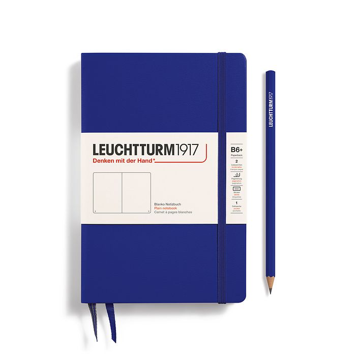 Leuchtturm1917 Paperback B6+ Hardcover Plain Notebook - Ink