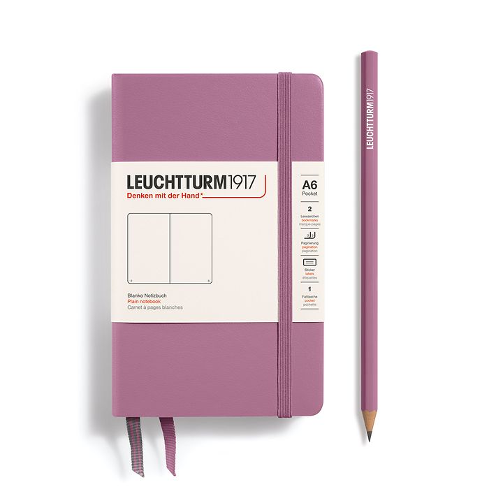 Leuchtturm1917 A6 Pocket Hardcover Plain Notebook - Dusty Rose