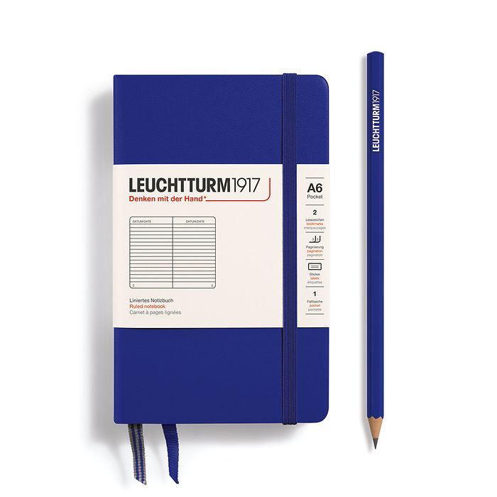 Leuchtturm1917 A6 Pocket Hardcover Ruled Notebook - Ink