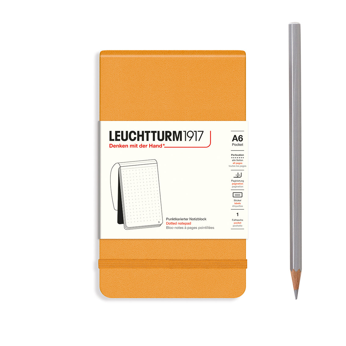 Leuchtturm1917 A6 Pocket Hardcover Dotted Notepad - Rising Sun