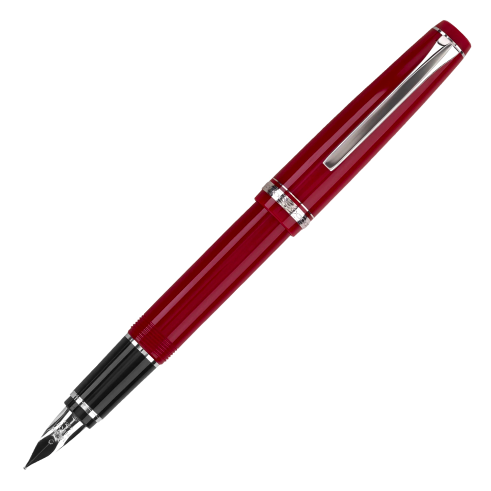Pilot Falcon Fountain Pen - Red with Rhodium Trim