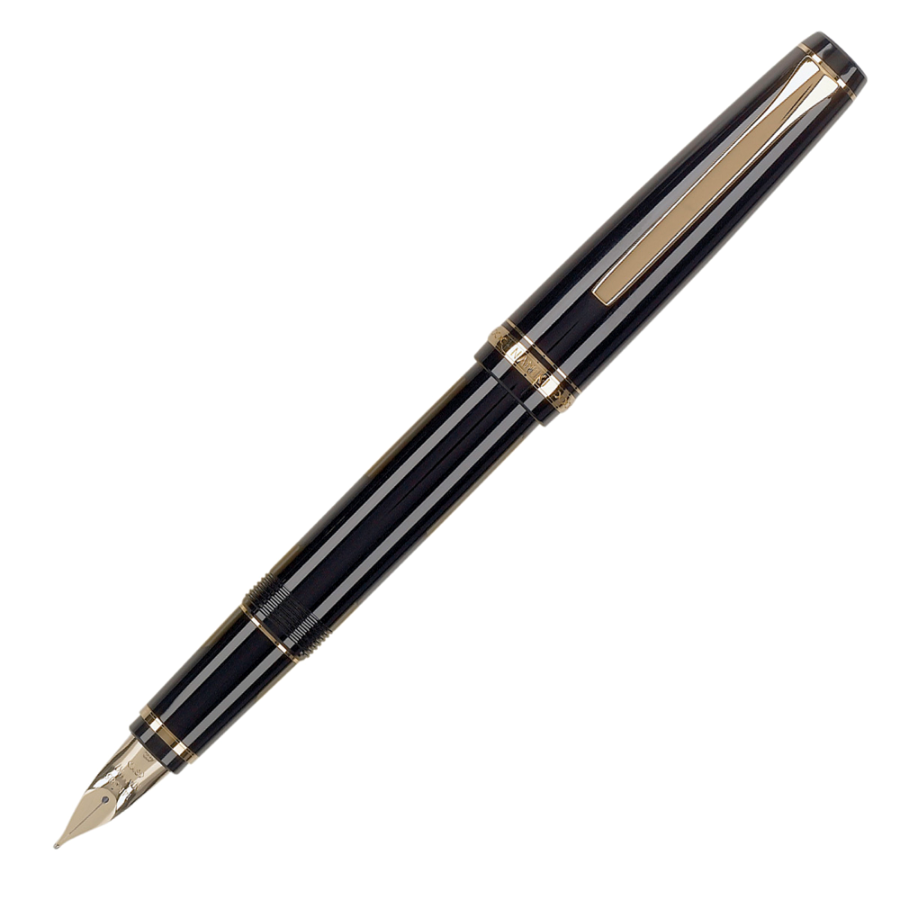 Pilot Falcon Fountain Pen - Black with Gold Trim