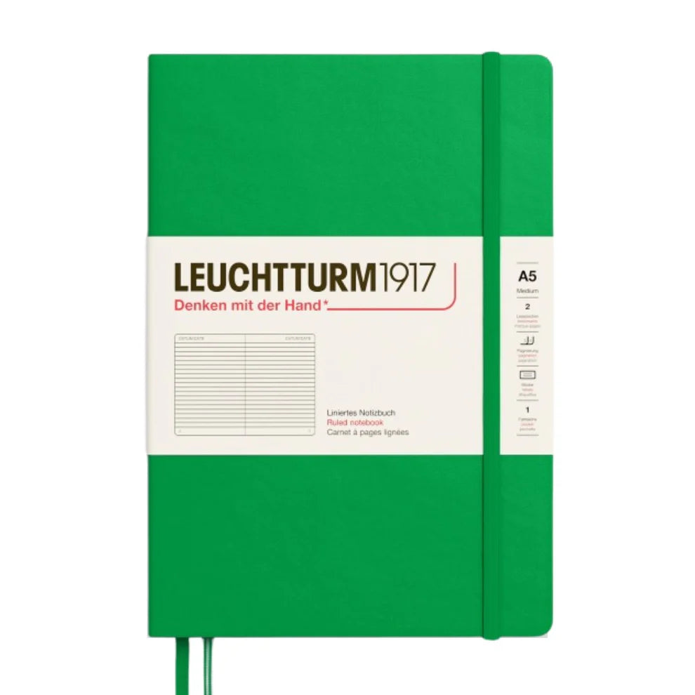 Leuchtturm1917 A5 Medium Hardcover Ruled Notebook - Spring Leaf