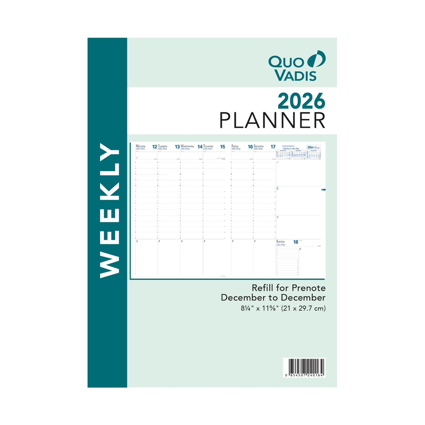Quo Vadis 2026 Prenote Planner Refill