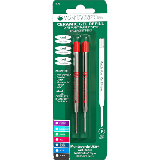 Parker Capless Gel Refill by Monteverde USA® - Red Fine (2 ea)