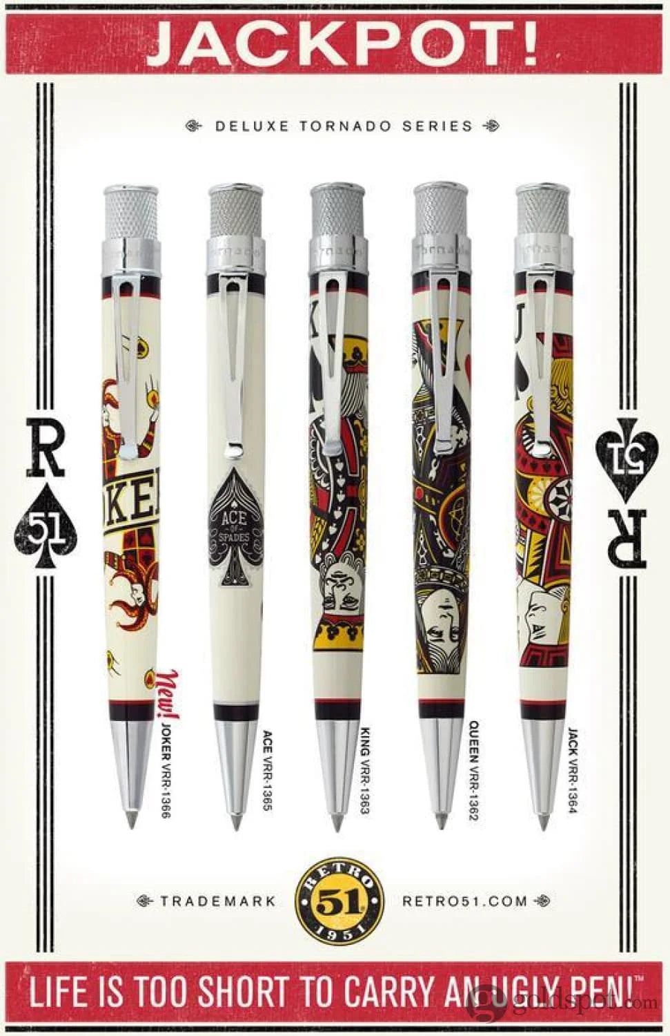 Retro 51 Collection Tornado Rollerball - Royale Jack of Spades - Sealed