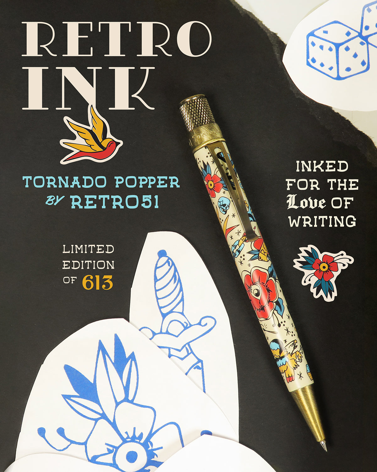 Retro 51 Collection Tornado Popper Rollerball - Retro Ink (Limited Edition)