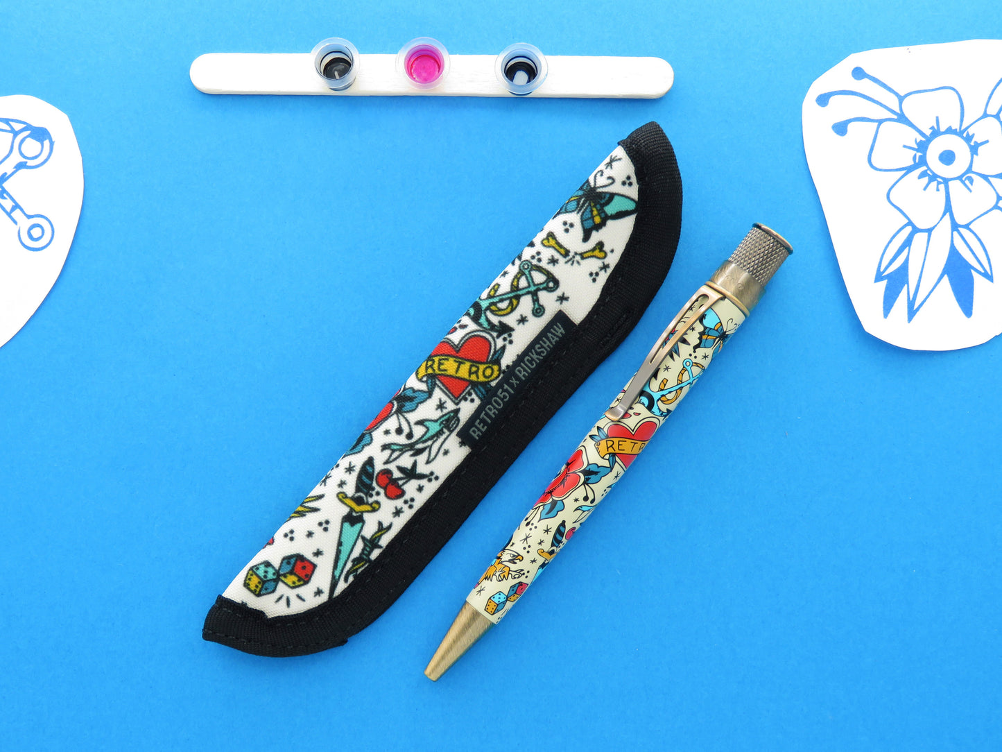 Rickshaw Bagworks 1-Pen Sleeve - Retro Ink (Retro 51 Design)