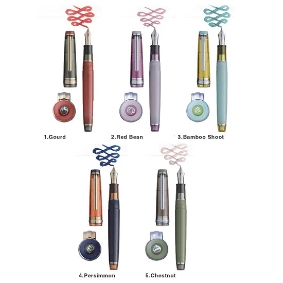 Sailor Pro Gear Slim Fountain Pen and Ink Set - Manyo #3 Series - Red Bean with Palladium Trim (14KT)