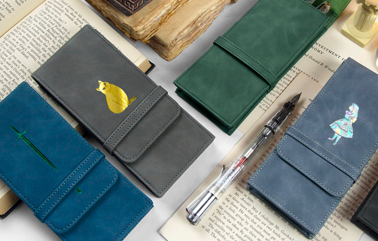 Wearingeul 3 Pen Leather Pouch - Hamlet