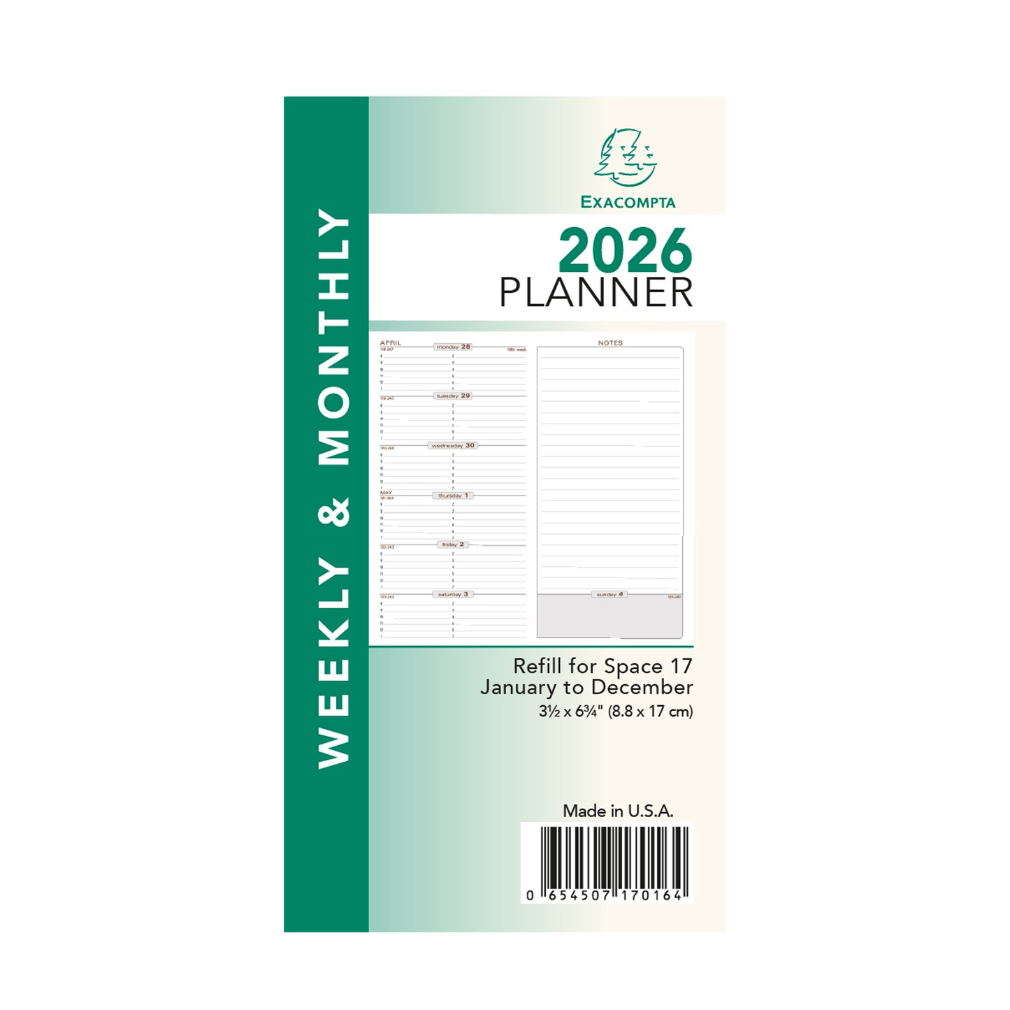 Quo Vadis 2026 Space 17 Planner Refill