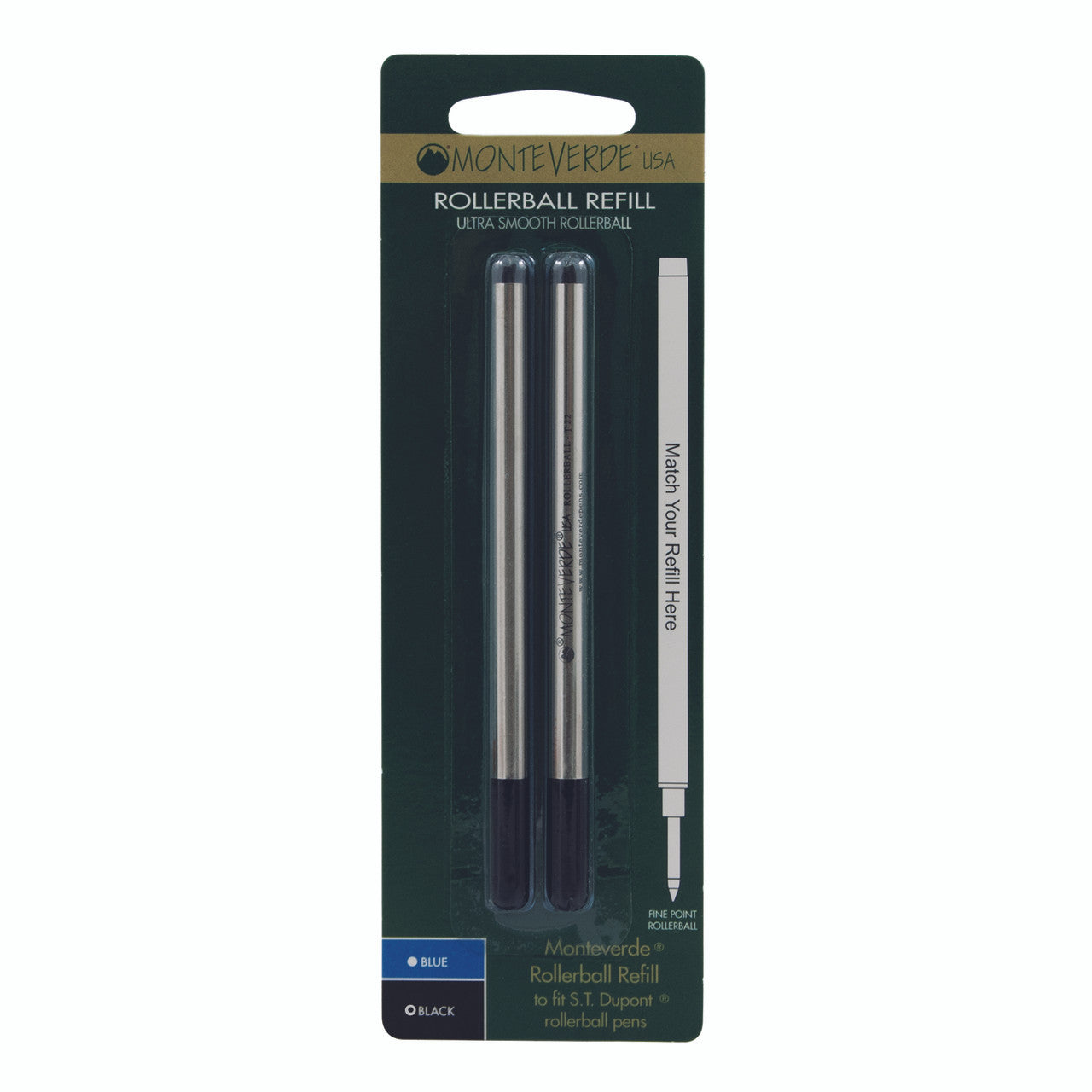 S.T. Dupont Rollerball Refill by Monteverde USA® - Black Fine