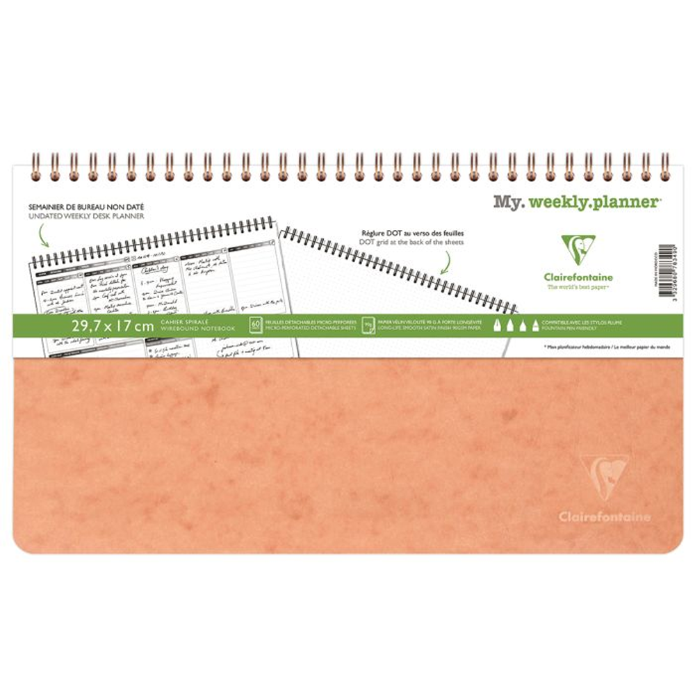 Clairefontaine My Weekly Planner - Tan (11.5 x 6.5)