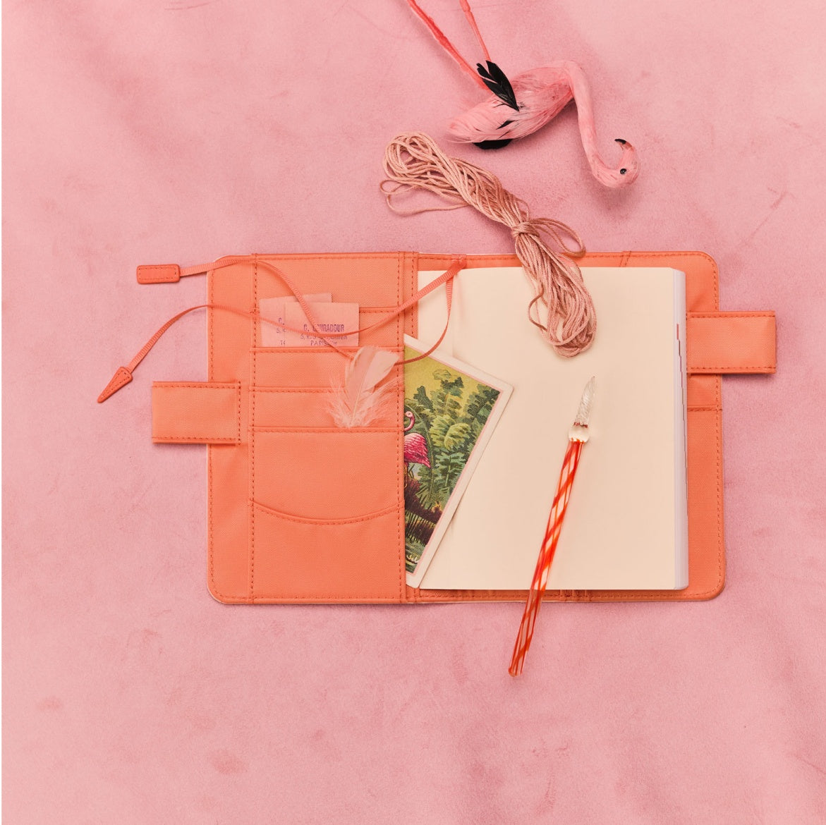 Hobonichi 2026 A6 Techo Book & Cover Set - Airy Flamingo (English)