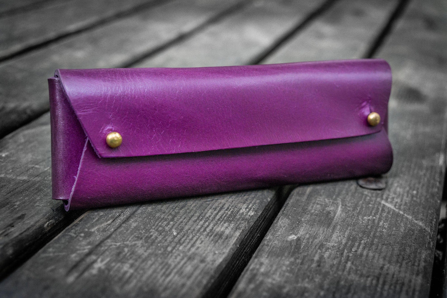 Galen Leather The Student Pencil Case - Purple