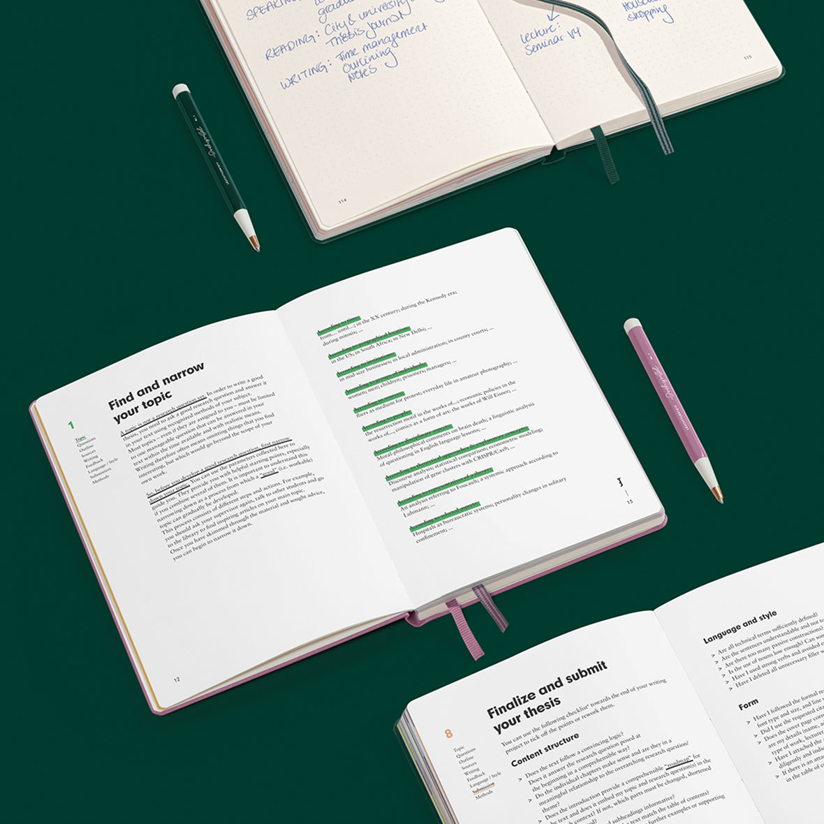 Leuchtturm1917 Thesis Journal A5 Medium Hardcover Journal - Forest Green