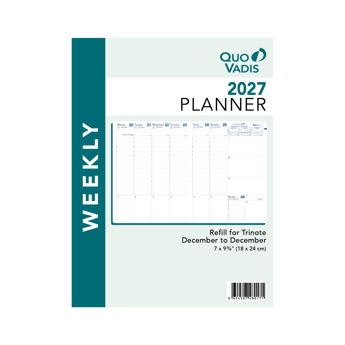 Quo Vadis 2027 Trinote Planner Refill
