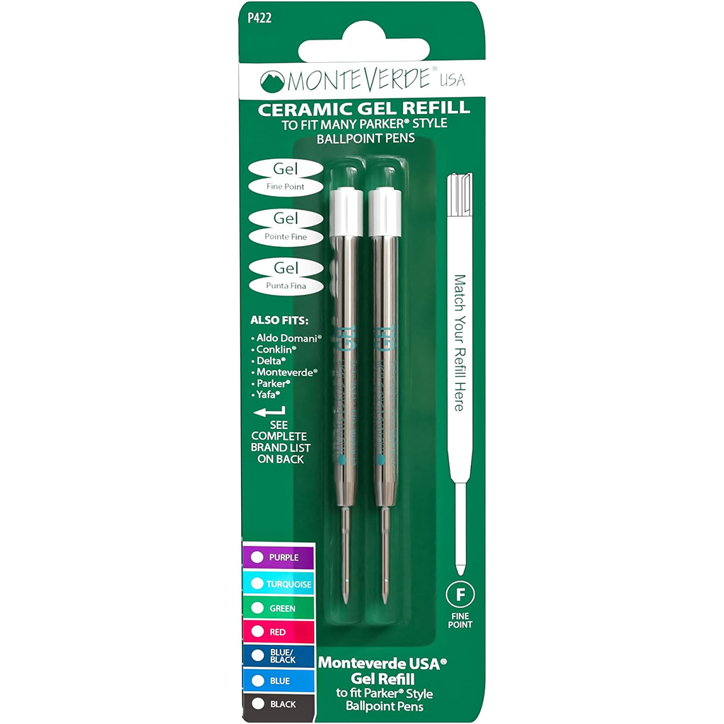 Parker Capless Gel Refill by Monteverde USA® - Turquoise Fine (2 ea)