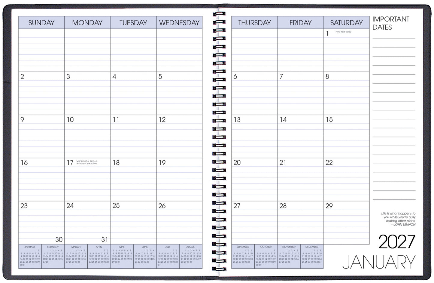 Payne 2027-2028 Skivertex Two Year Wire-Bound Planner - Assorted (8.5 x 11)
