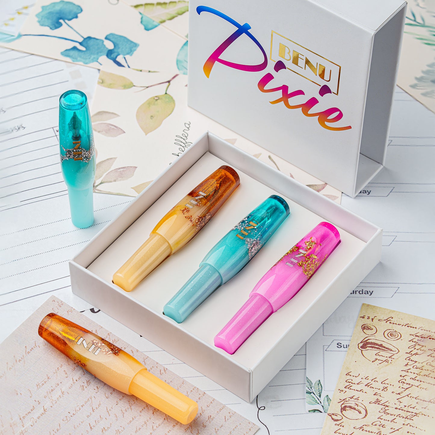 BENU Pixie Enchanted Pastels Fountain Pen Set (Set of 3)